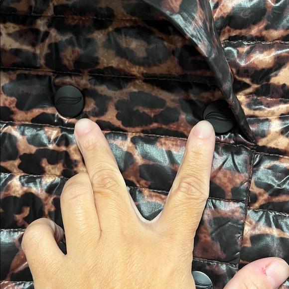 Think Royln Urban Animal Print Marilyn Puffer Down Pea Coat Womens Sz S Gorpcore - Picture 2 of 8